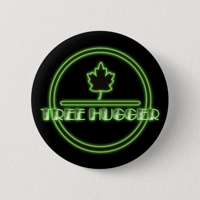 Badge Rond 5 Cm Bouton de néon de Hugger d'arbre (Devant)
