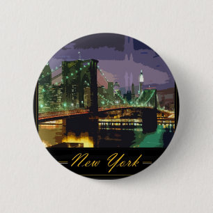 Badge Rond 5 Cm bouton de New York