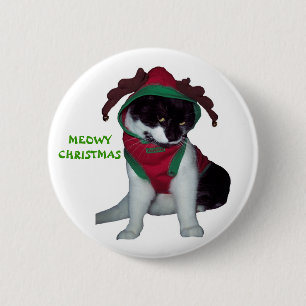 BADGE ROND 5 CM BOUTON DE NOËL DE CAT DE KITTY