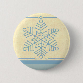 Badge Rond 5 Cm Bouton de Noël de flocon de neige délicat