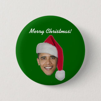 Badge Rond 5 Cm Bouton de Noël d'Obama (adhésif pour pare-chocs de