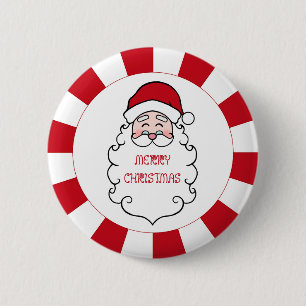 Badge Rond 5 Cm Bouton de Noël du Père Noël