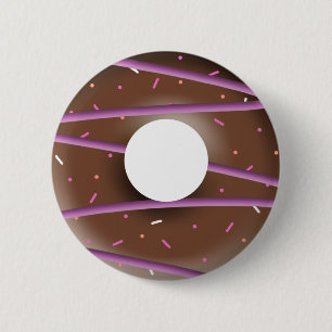 Badge Rond 5 Cm Bouton de nouveauté de beignet de chocolat sucré