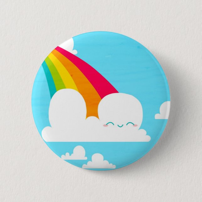 Badge Rond 5 Cm Bouton de nuage (Devant)