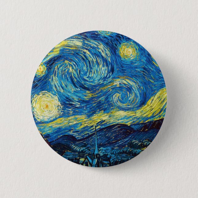 Badge Rond 5 Cm Bouton de nuit Van Gogh Starry (Devant)