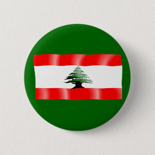 Badge Rond 5 Cm Bouton de ondulation de drapeau du Liban