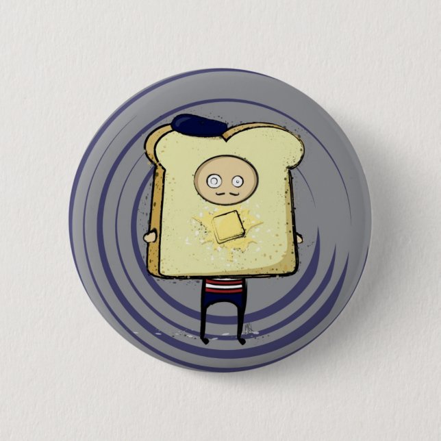 Badge Rond 5 Cm Bouton de pain grillé français (Devant)