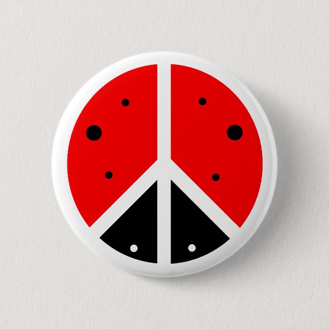 Badge Rond 5 Cm Bouton de paix de coccinelle (Devant)