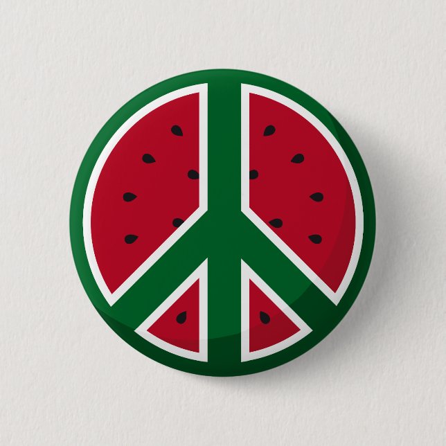 Badge Rond 5 Cm Bouton de paix de pastèque (Devant)
