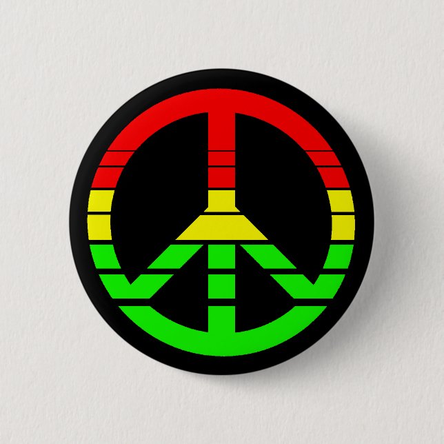 Badge Rond 5 Cm Bouton de paix de Rasta (Devant)