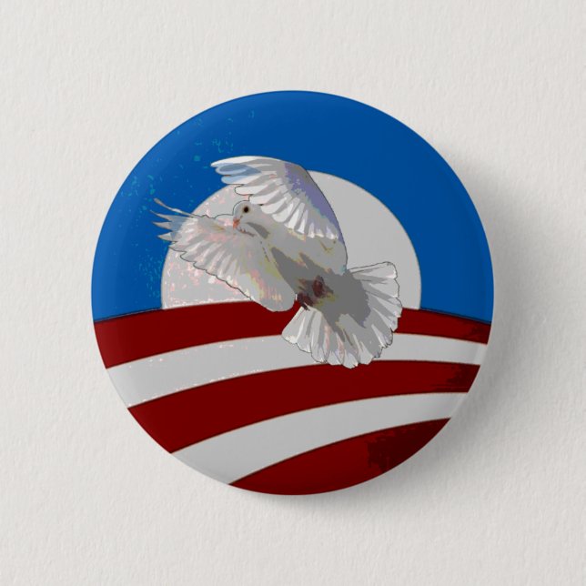 Badge Rond 5 Cm Bouton de paix d'Obama (Devant)