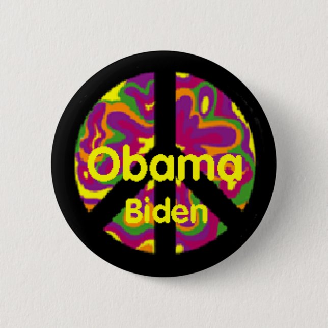 Badge Rond 5 Cm Bouton de paix d'Obama Biden (Devant)