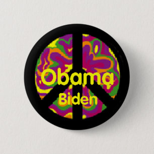 Badge Rond 5 Cm Bouton de paix d'Obama Biden