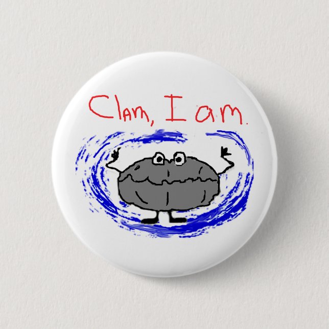 Badge Rond 5 Cm Bouton de palourde (Devant)