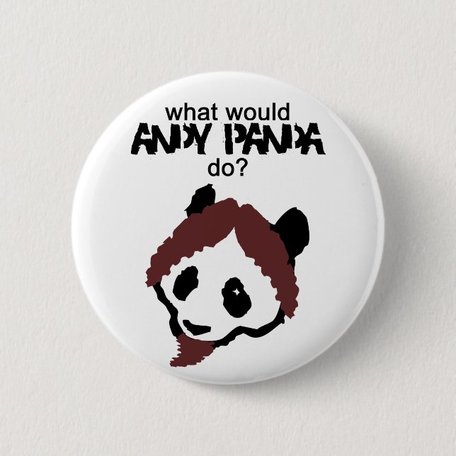 Badge Rond 5 Cm Bouton de panda d'Andy (Devant)
