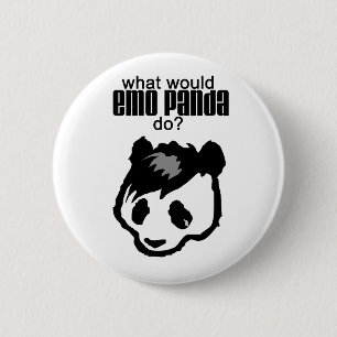 Badge Rond 5 Cm Bouton de panda d'Emo