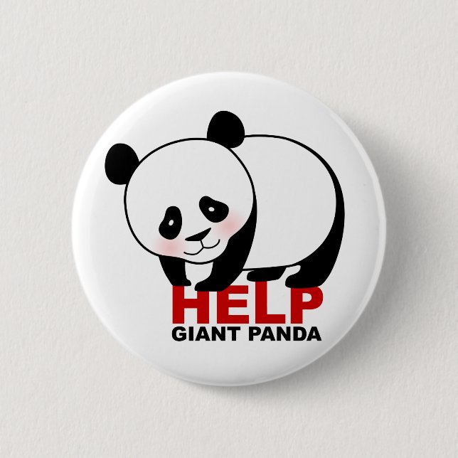 Badge Rond 5 Cm Bouton de panda géant d'aide (Devant)