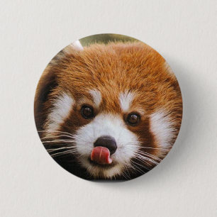 Badge Rond 5 Cm Bouton de panda rouge