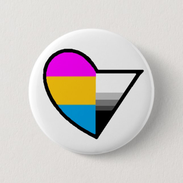 Badge Rond 5 Cm Bouton de Panromantic Demisexual (Devant)