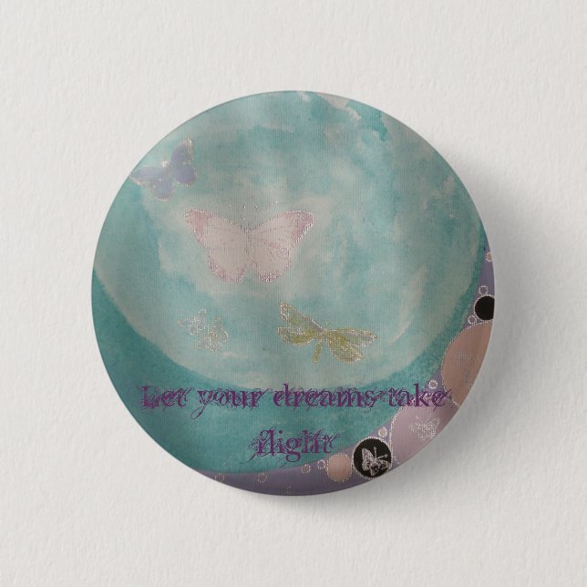 Badge Rond 5 Cm Bouton de papillon (Devant)