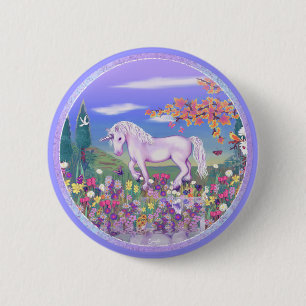 Badge Rond 5 Cm Bouton de paradis violet