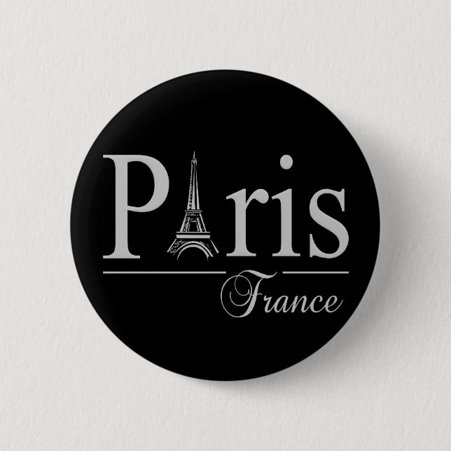 Badge Rond 5 Cm Bouton de Paris France (Devant)