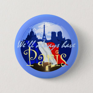 Badge Rond 5 Cm Bouton de PARIS France