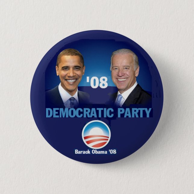 Badge Rond 5 Cm Bouton de Parti démocrate (Devant)