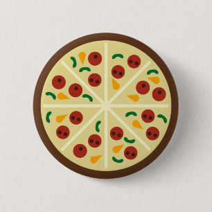 Badge Rond 5 Cm Bouton de partie de pizza de KRW