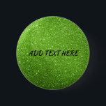 Badge Rond 5 Cm Bouton de Parties scintillant verte personnalisée<br><div class="desc">Bouton personnalisé</div>