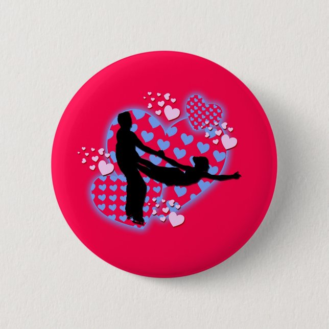 Badge Rond 5 Cm Bouton de patinage artistique (Devant)
