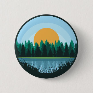 Badge Rond 5 Cm Bouton de paysage de lac