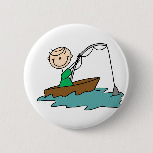 Badge Rond 5 Cm Bouton de pêche de la figure de bâton