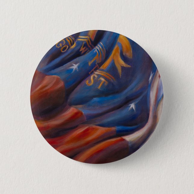 Badge Rond 5 Cm Bouton de peinture du drapeau de l'État de Géorgie (Devant)