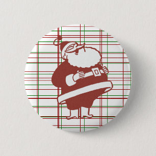 Badge Rond 5 Cm Bouton de Père Noël