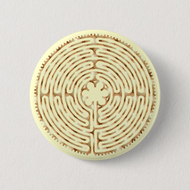 Badge Rond 5 Cm Bouton de perle de labyrinthe de Chartres (Devant)