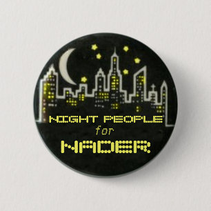 Badge Rond 5 Cm Bouton de personnes de nuit de Nader