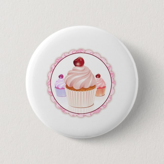 Badge Rond 5 Cm Bouton de petit gâteau (Devant)