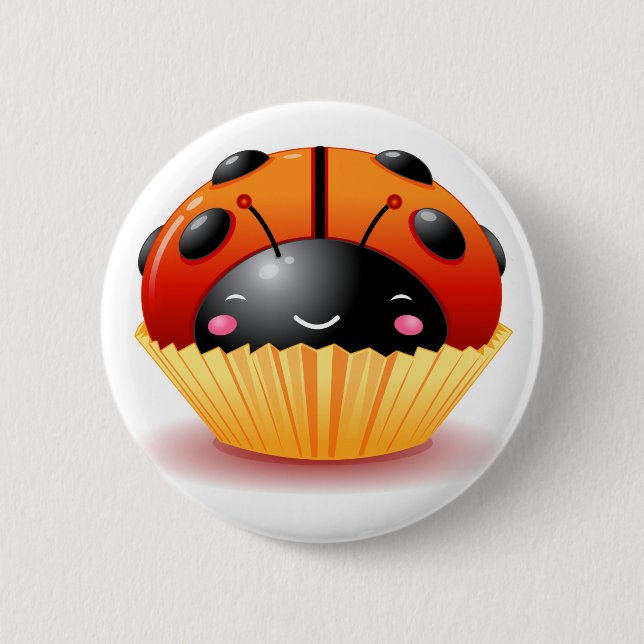 Badge Rond 5 Cm Bouton de petit gâteau de coccinelle (Devant)