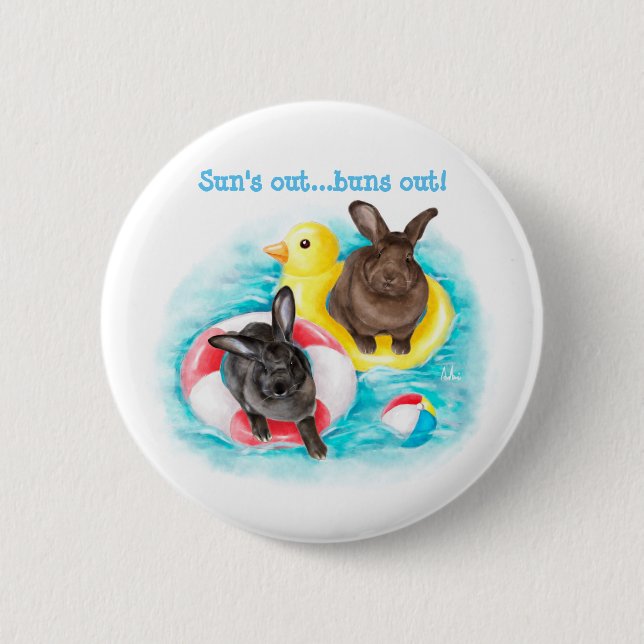 Badge Rond 5 Cm Bouton de petits pains de plage (Devant)