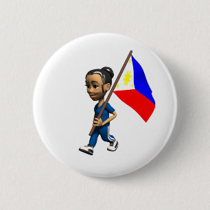 Badge Rond 5 Cm Bouton de Philippines