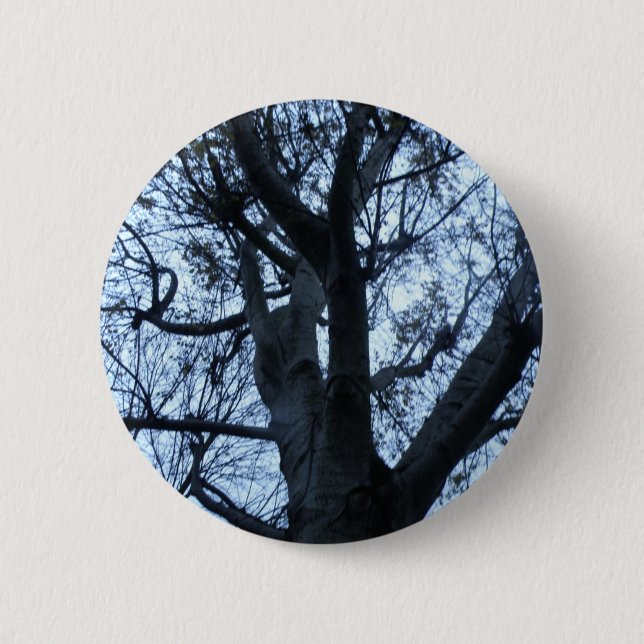 Badge Rond 5 Cm Bouton de photo Silhouette de l'arbre (Devant)
