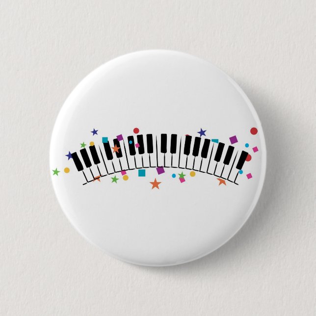 Badge Rond 5 Cm Bouton de piano Confetti (Devant)