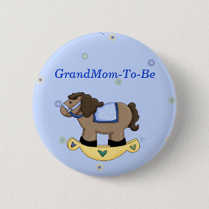 Badge Rond 5 Cm Bouton de Pin de grand-mère de baby shower de
