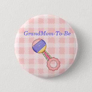 Badge Rond 5 Cm Bouton de Pin de grand-mère de baby shower de