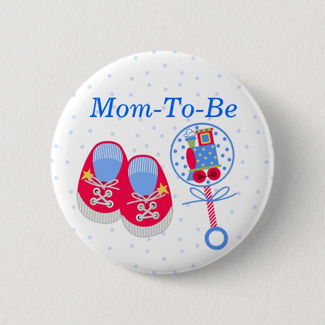 Badge Rond 5 Cm Bouton de Pin de maman de baby shower (Devant)