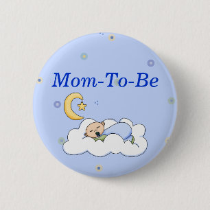 Badge Rond 5 Cm Bouton de Pin de maman de douche de bébé