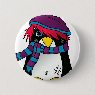 Badge Rond 5 Cm Bouton de pingouin