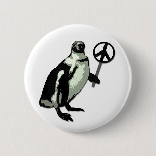 Badge Rond 5 Cm Bouton de pingouin de paix