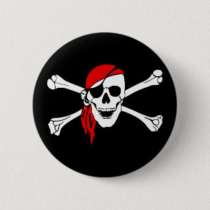 Badge Rond 5 Cm bouton de pirate crâne
